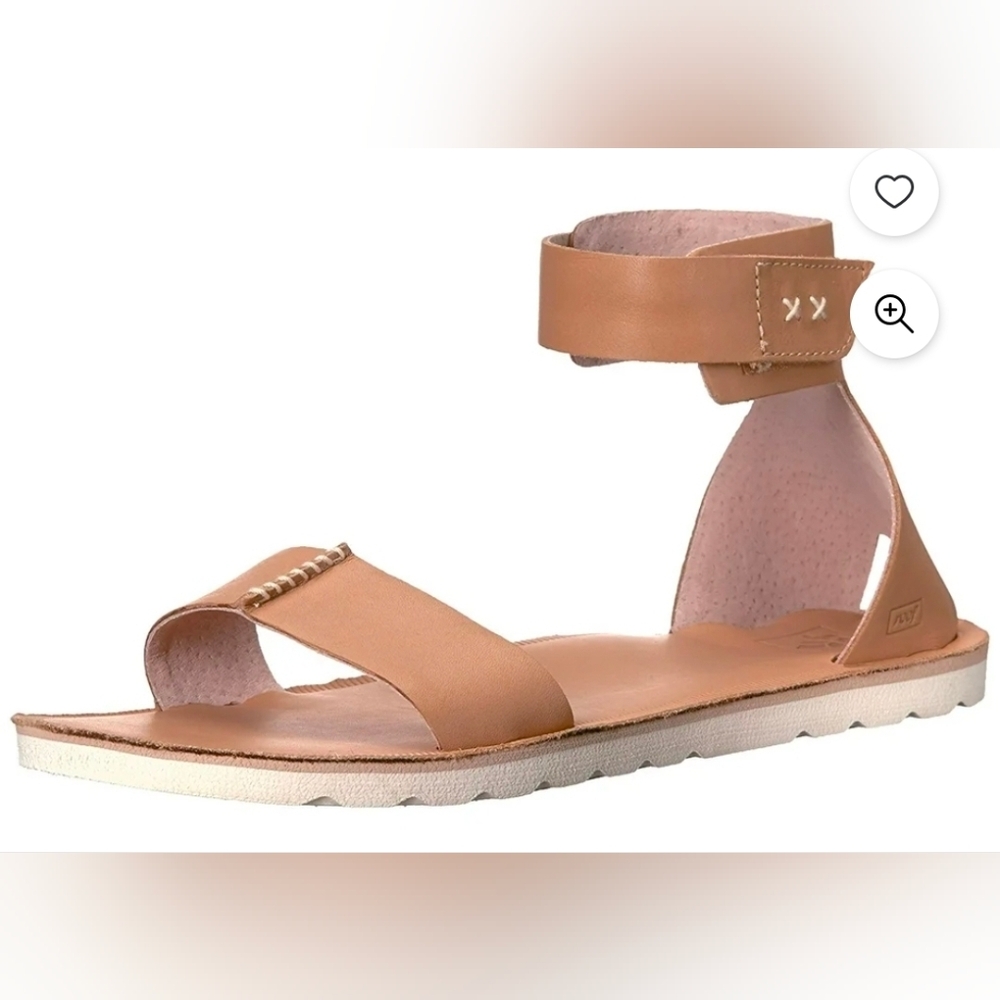 Reef Tan Leather Ankle-Strap Sandals